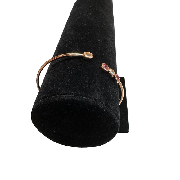 Nordstrom Bracelet Womens Rhodium Rose Gold Bangle Pink - Picture 5 of 6